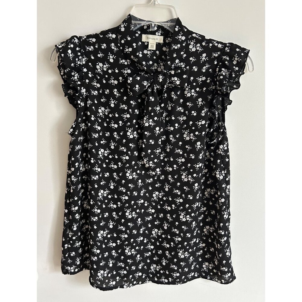 Women Tamara H. Floral Blouse with Tie Neck Size M